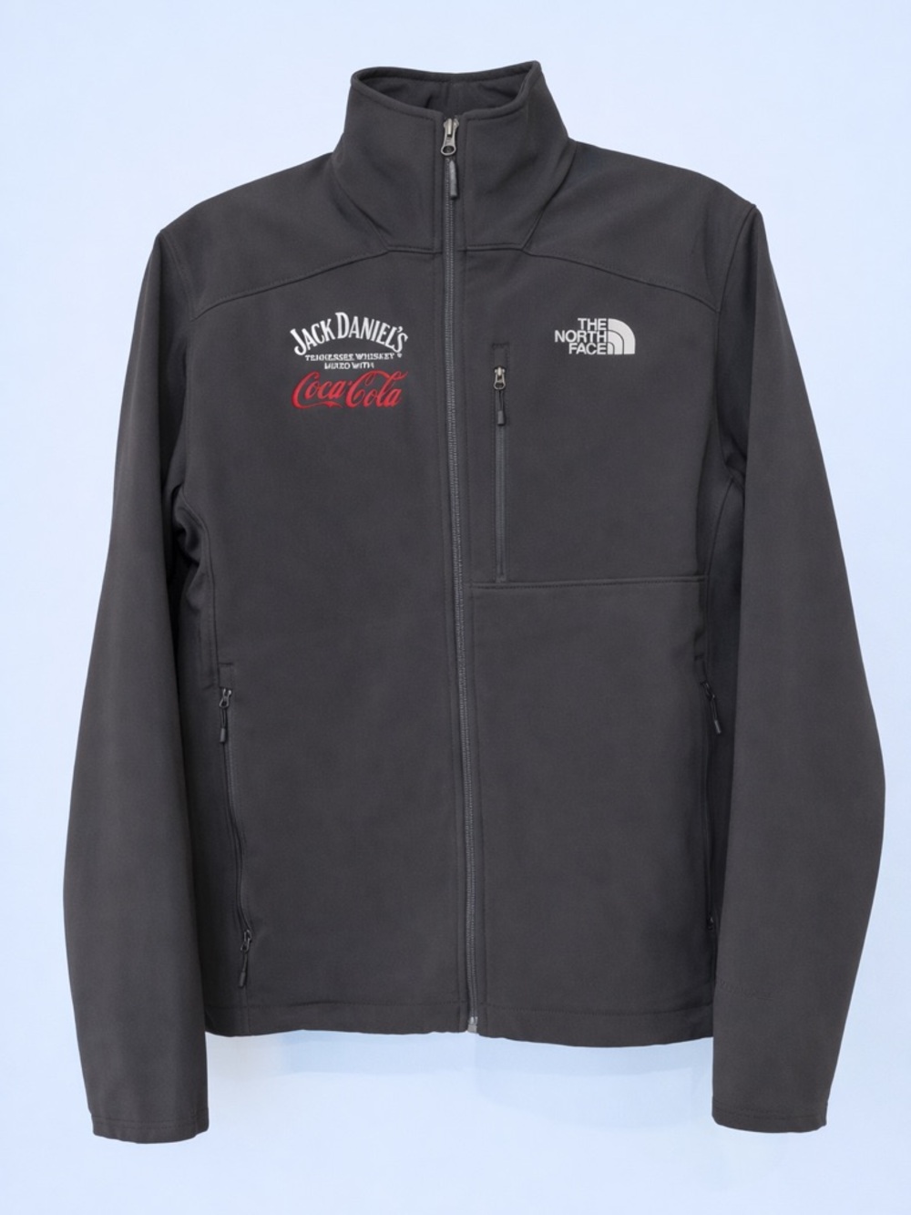The North Face Men's Black Softshell Jacket with Jack Daniel's & Coca-Cola Logos